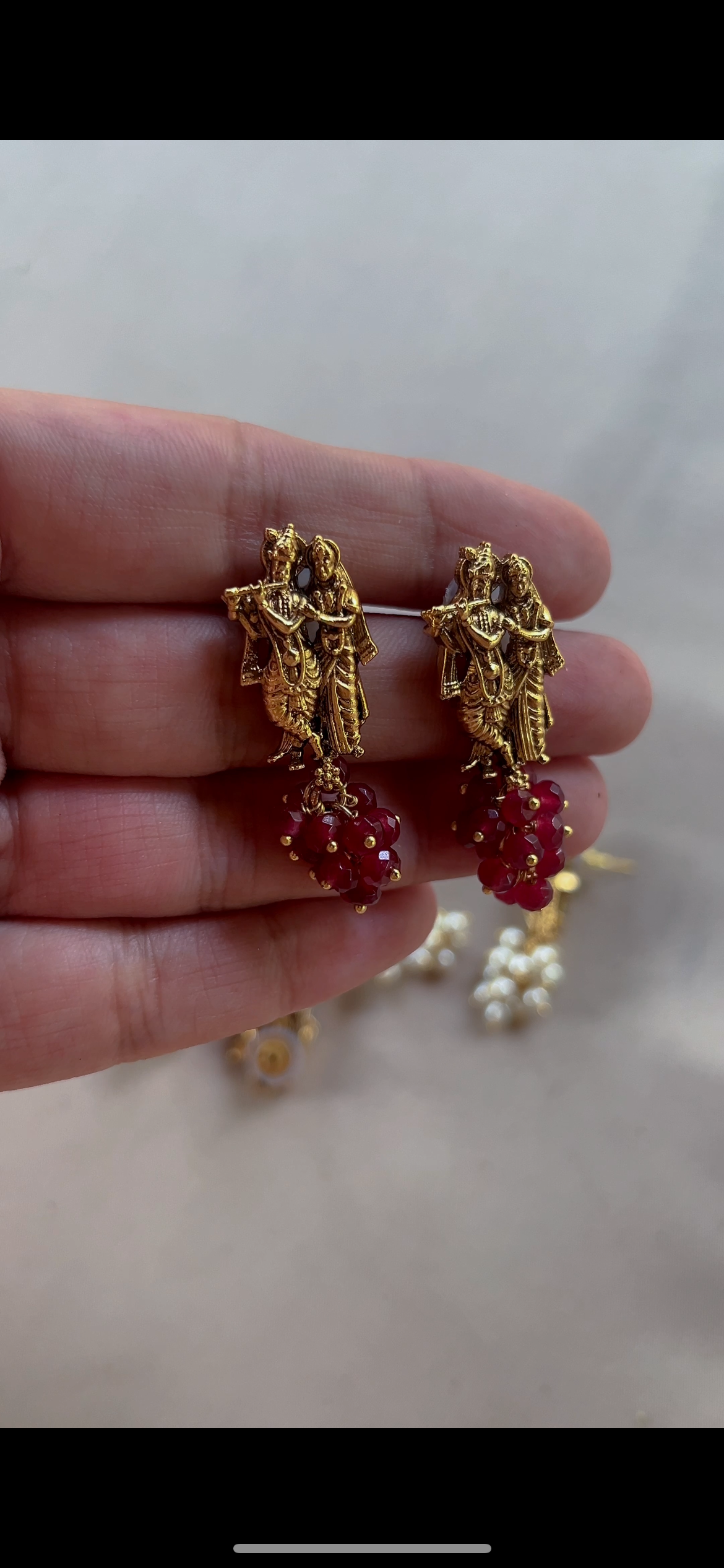 Radha Krishna Temple Earrings