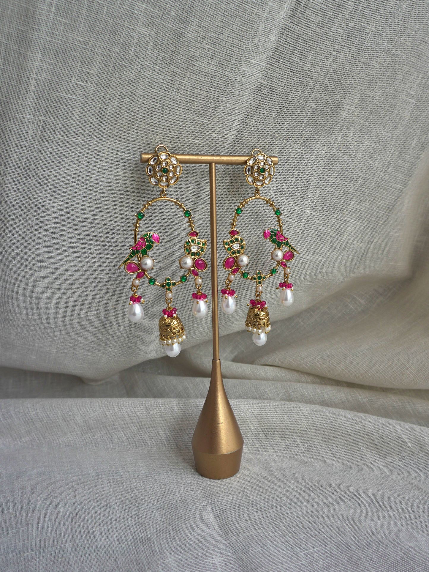 Mayura Polki Meenakari Earrings