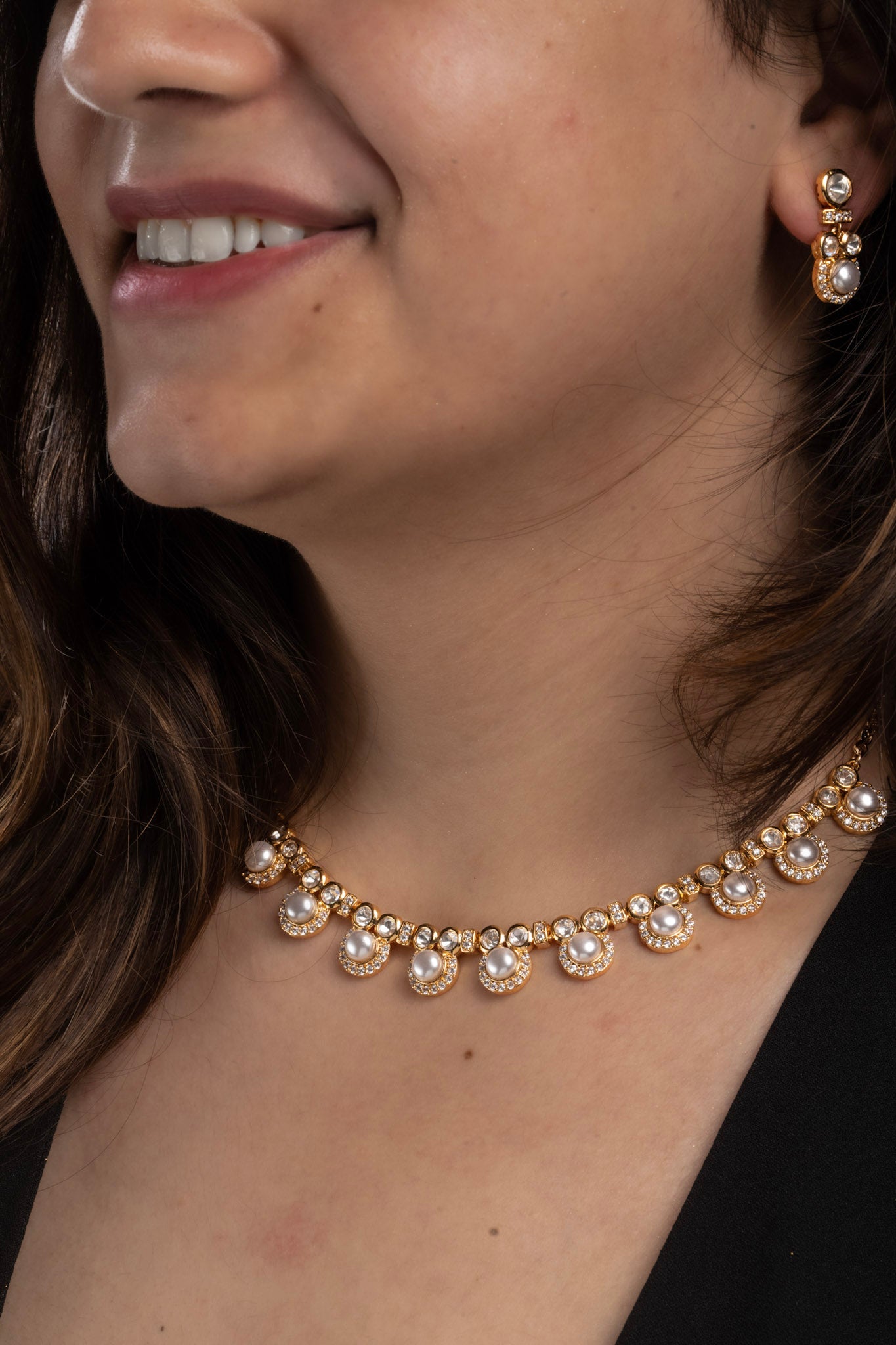 Polki Pearl Necklace