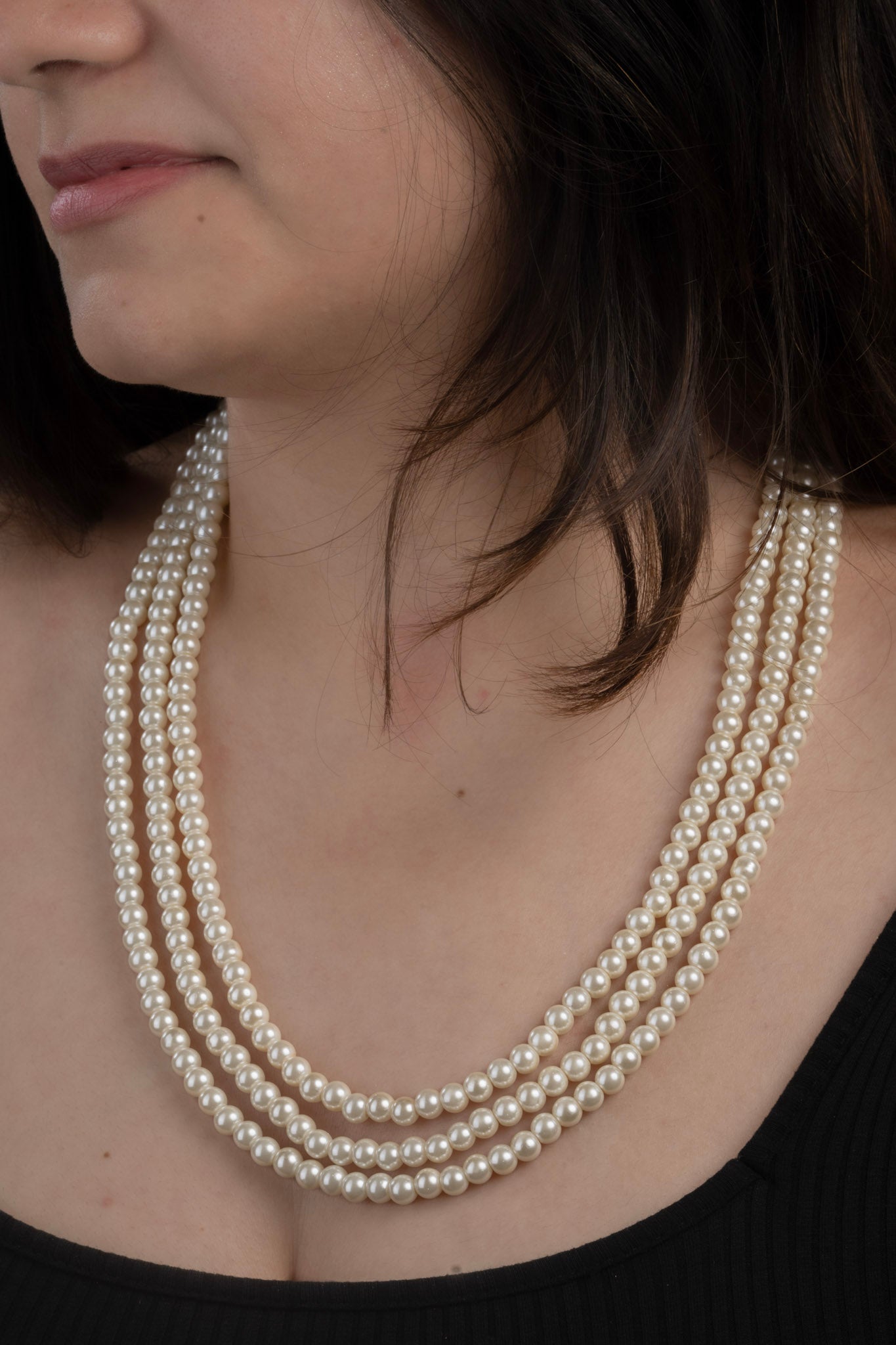Three Layer Pearl Necklace