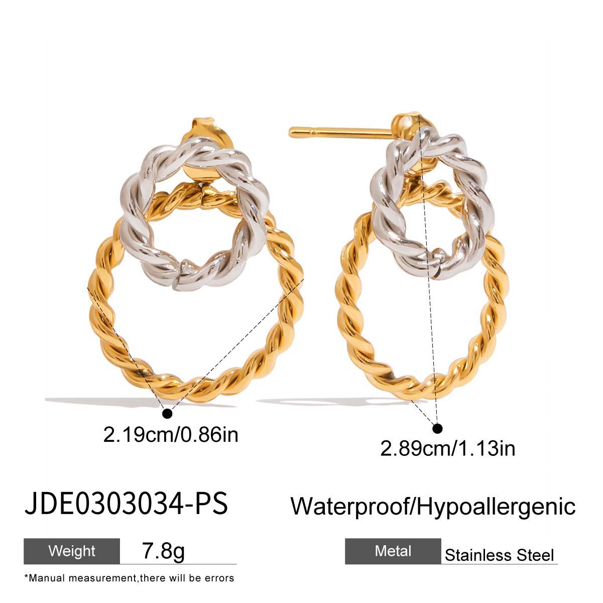 Linked Twist Drop Earrings
