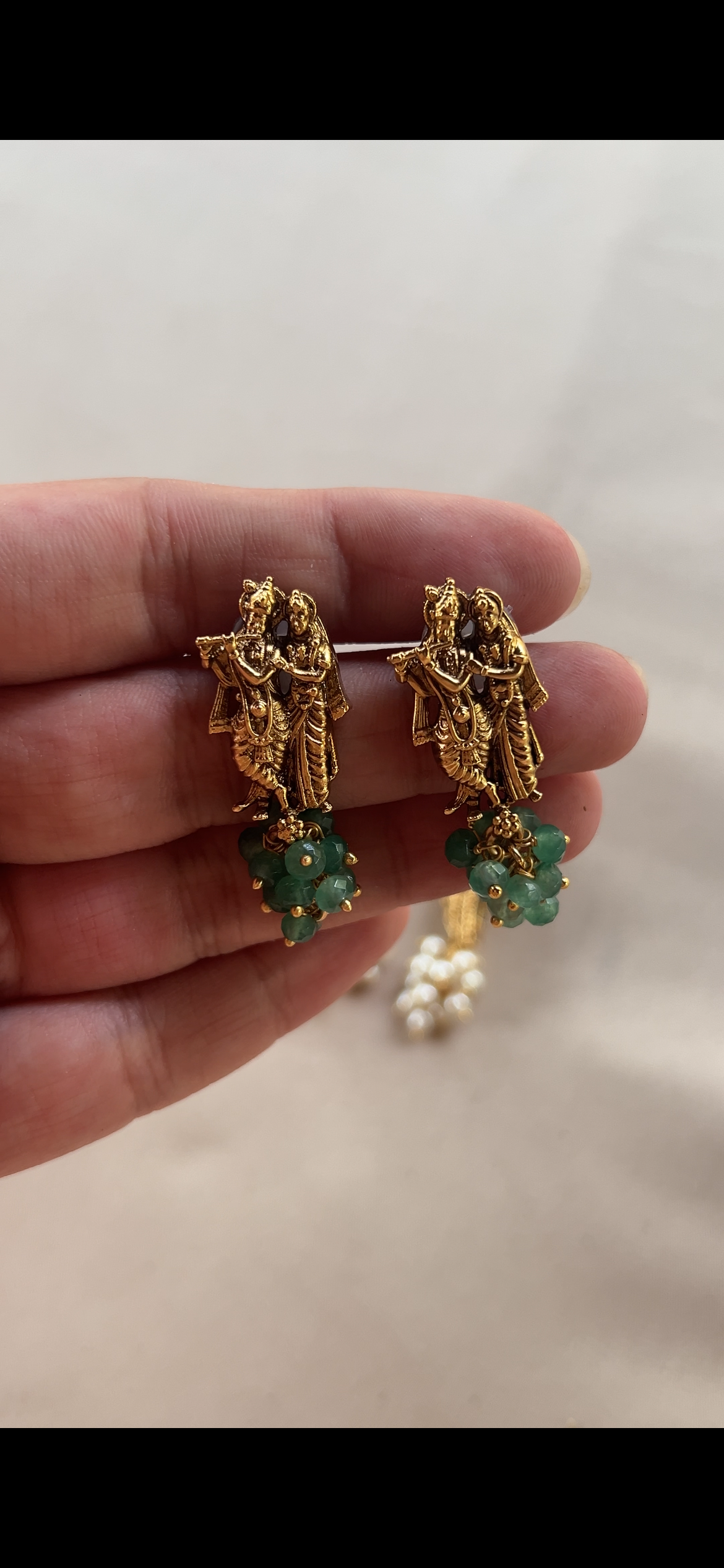 Radha Krishna Temple Earrings