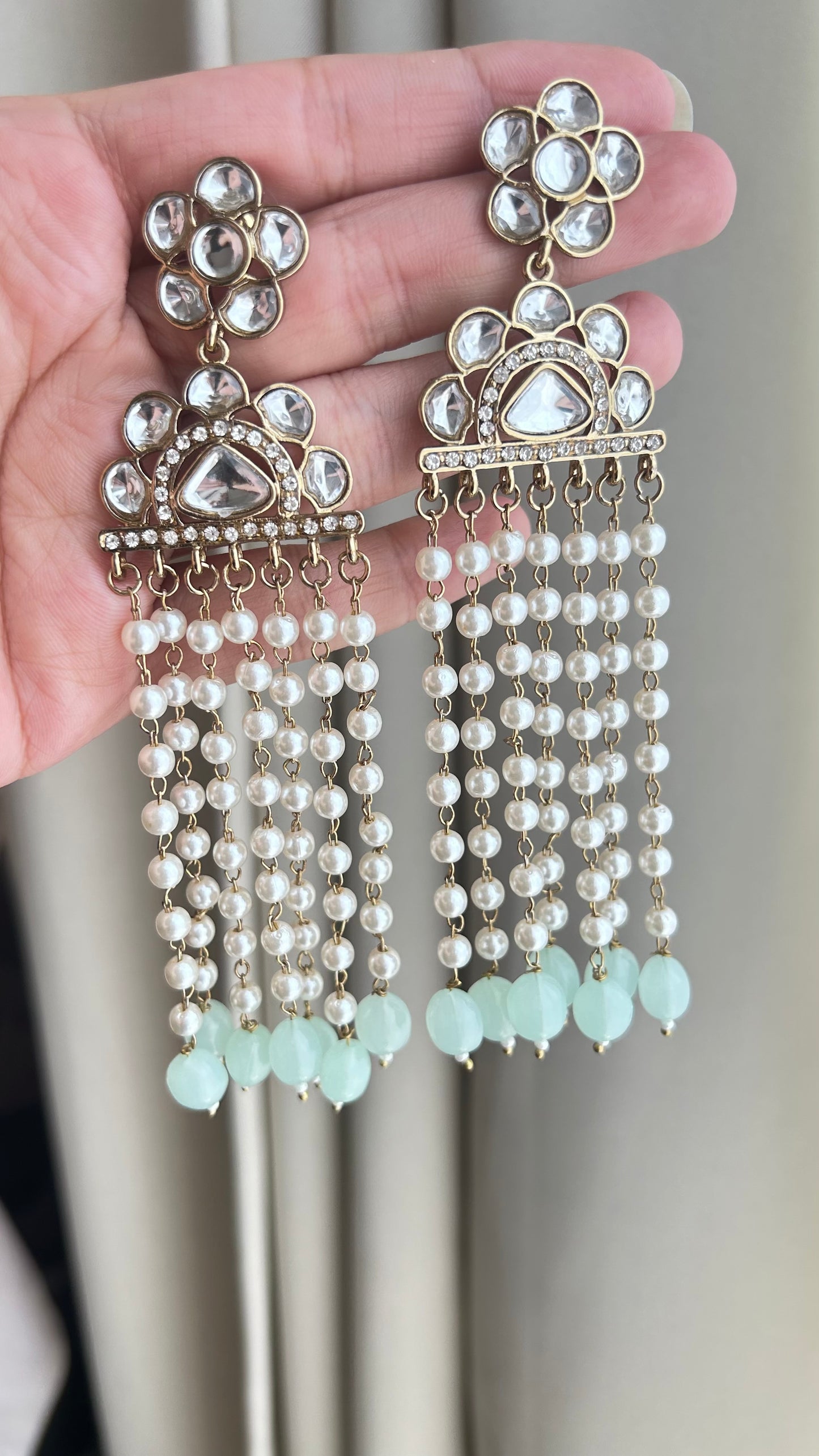 Mint Green Resha Tassel Earrings