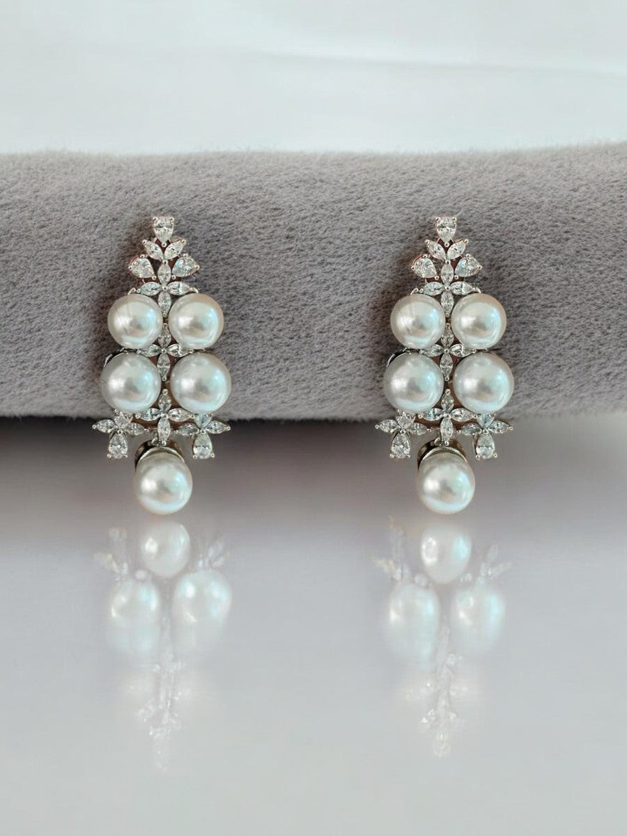 Lei Pearl Double Diamond Necklace Set