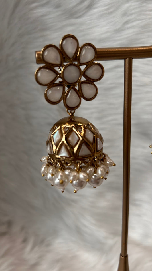 Aanya Mother of Pearl Jhumkas