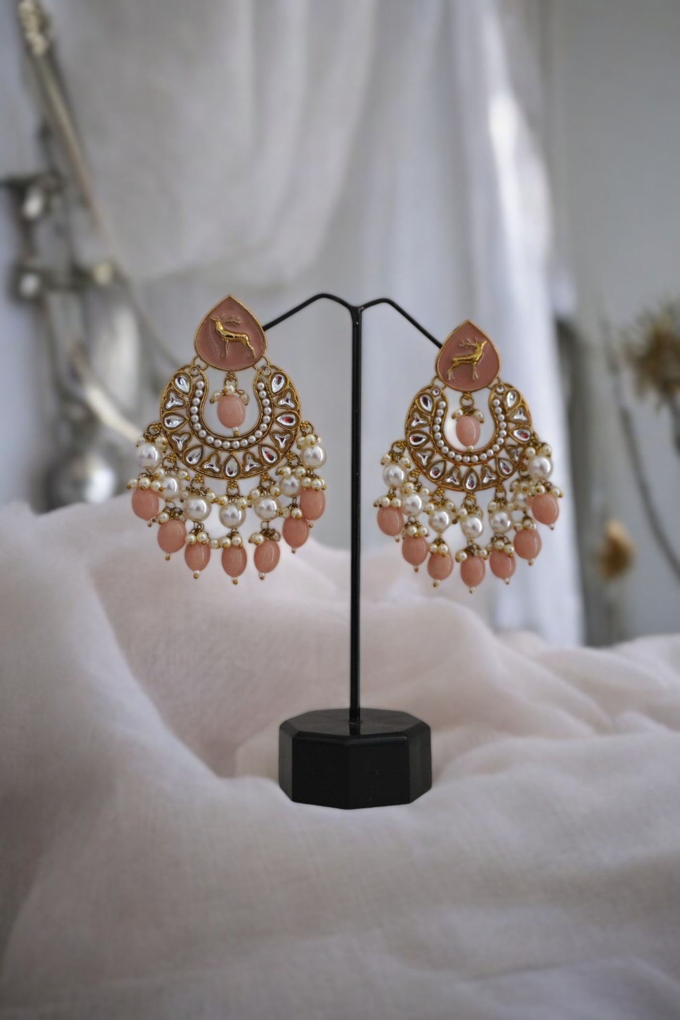 Heer Pink Pearl Earrings