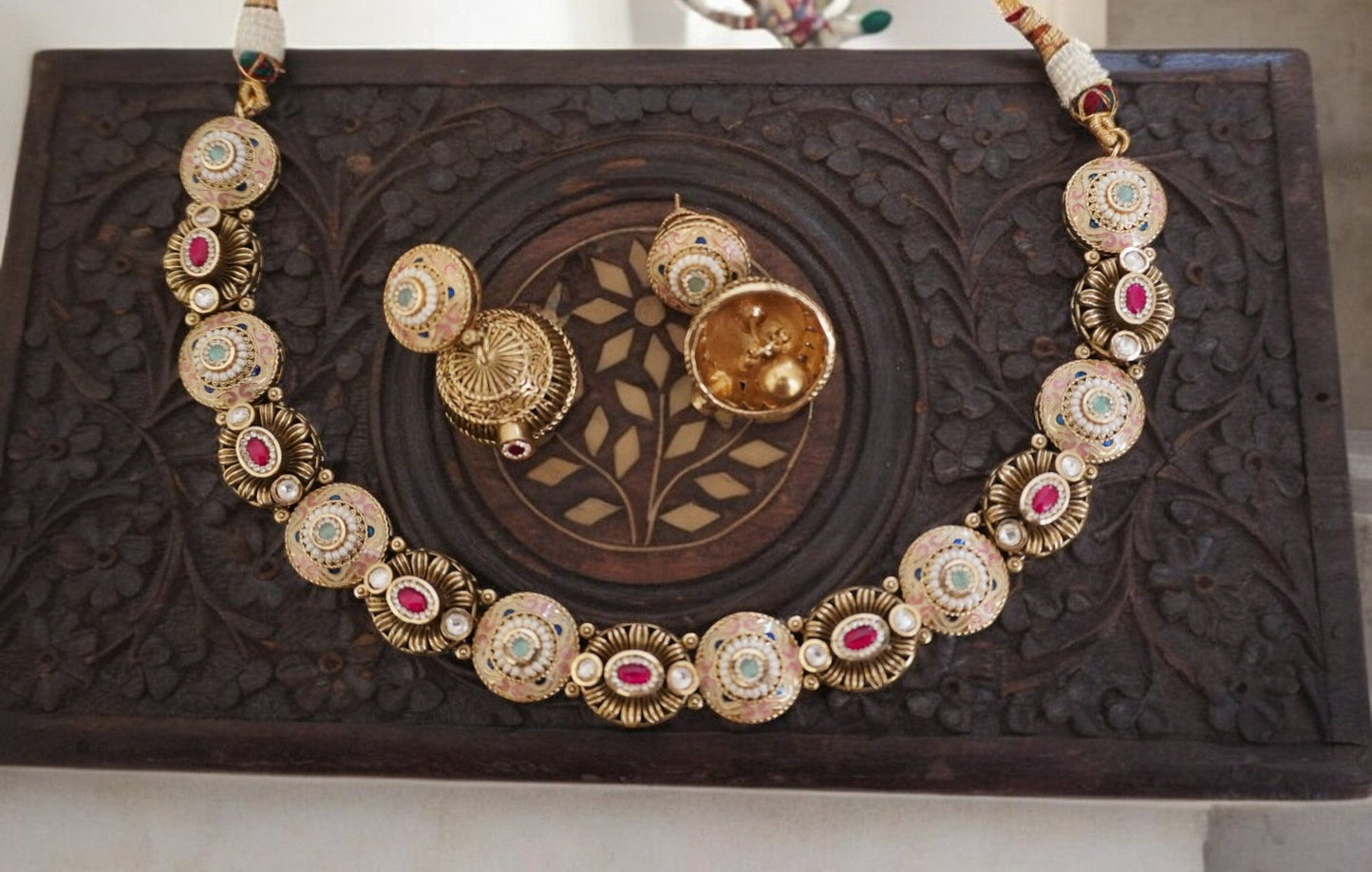 Rajwada Antique Pink Gold Choker