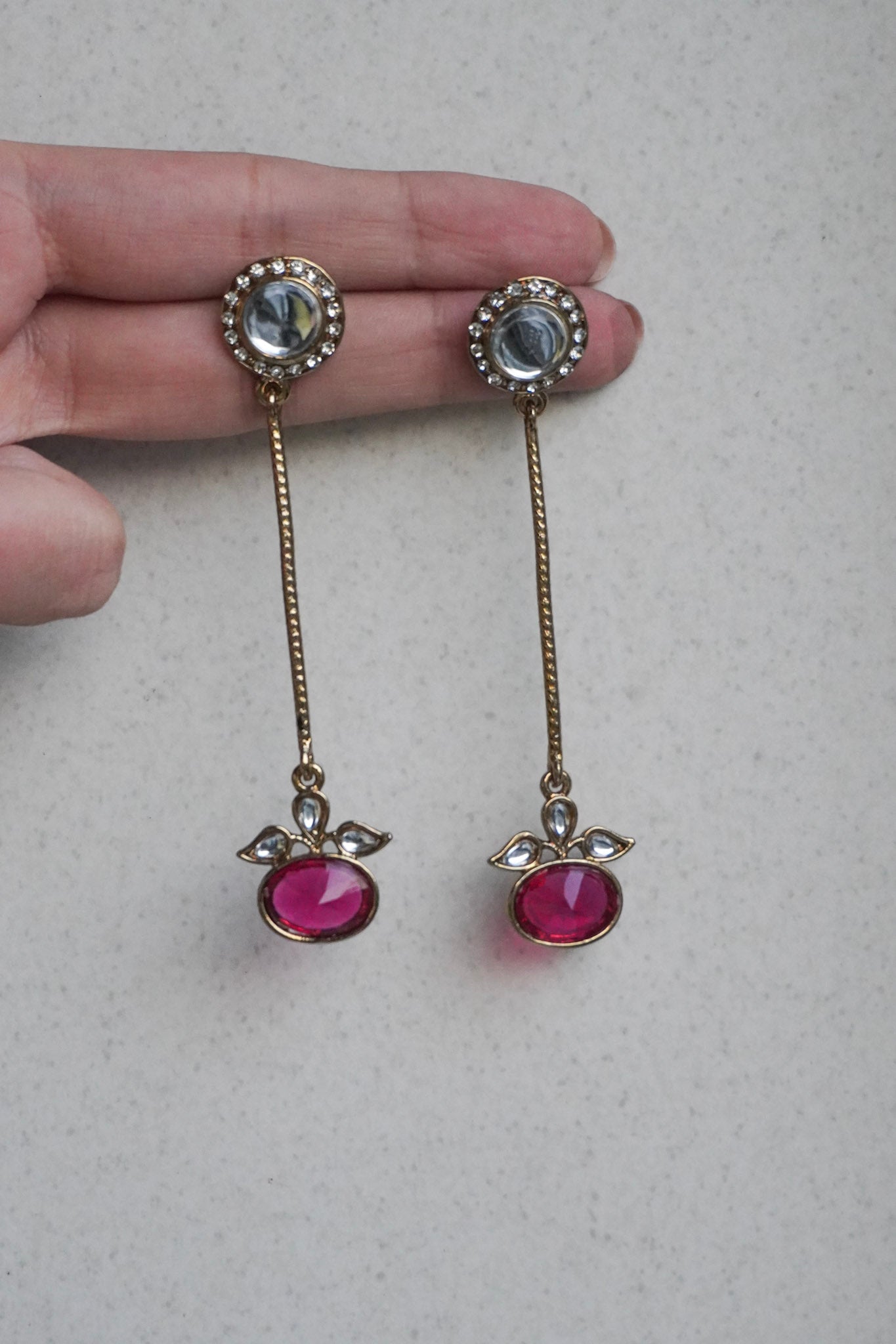 Pink Strand Earring