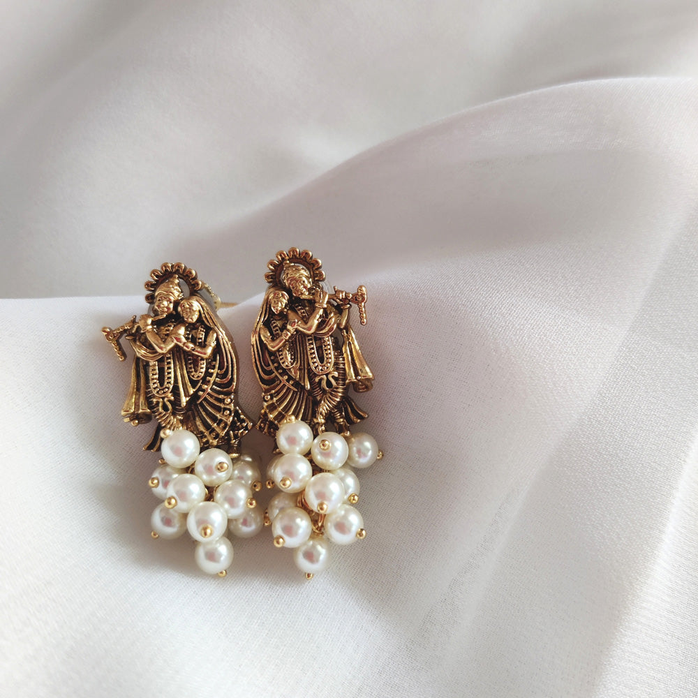 Radha Krishna Temple Earrings