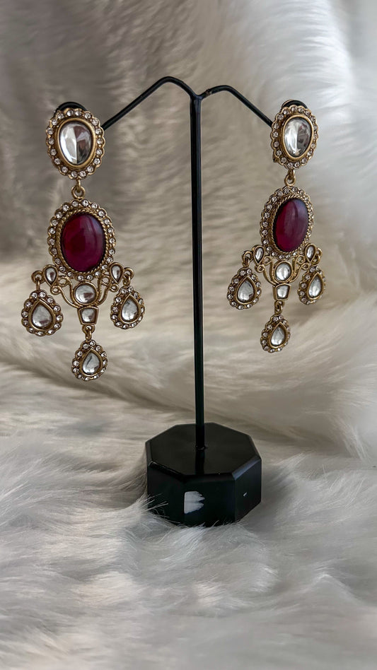 Red Chandelier Earrings