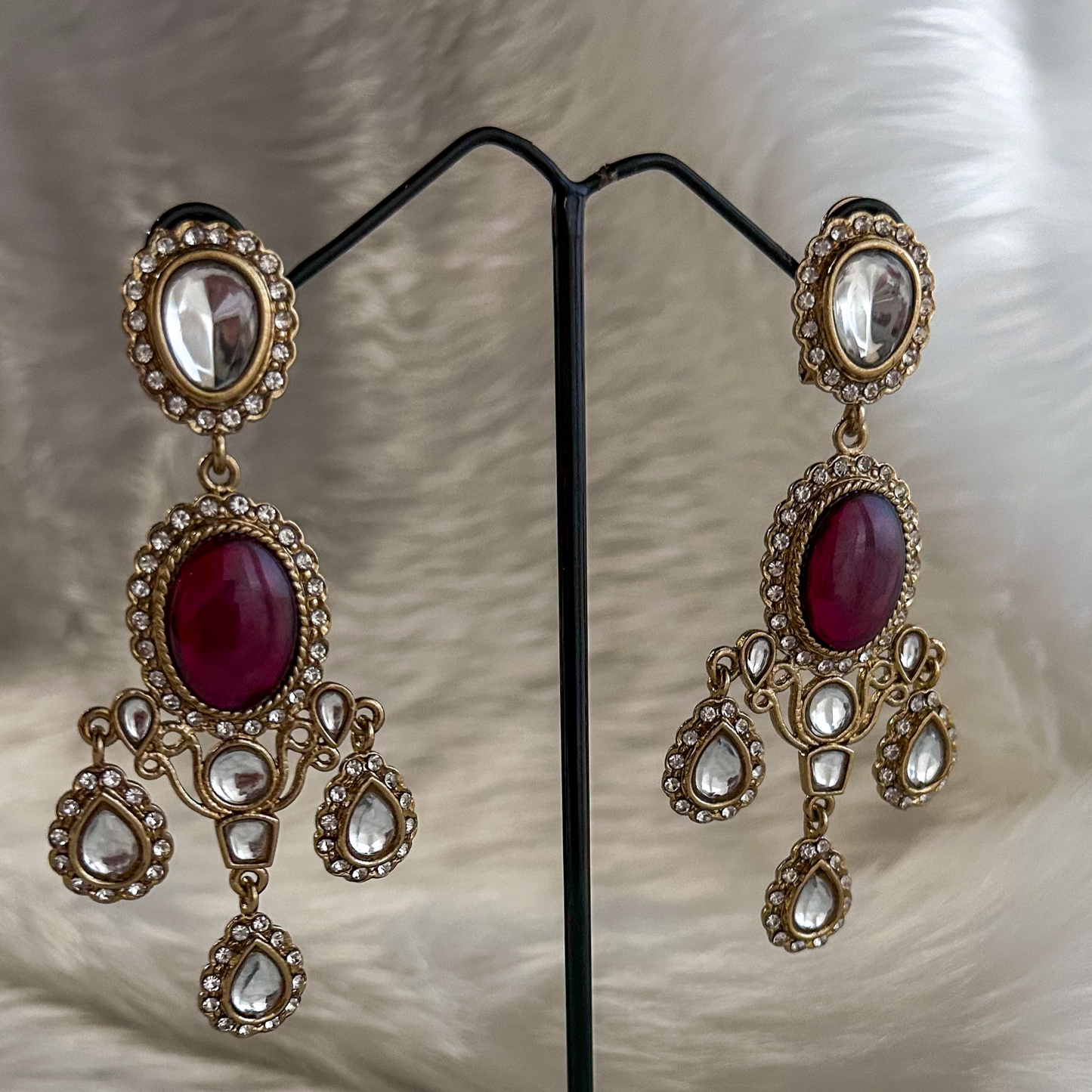 Red Chandelier Earrings