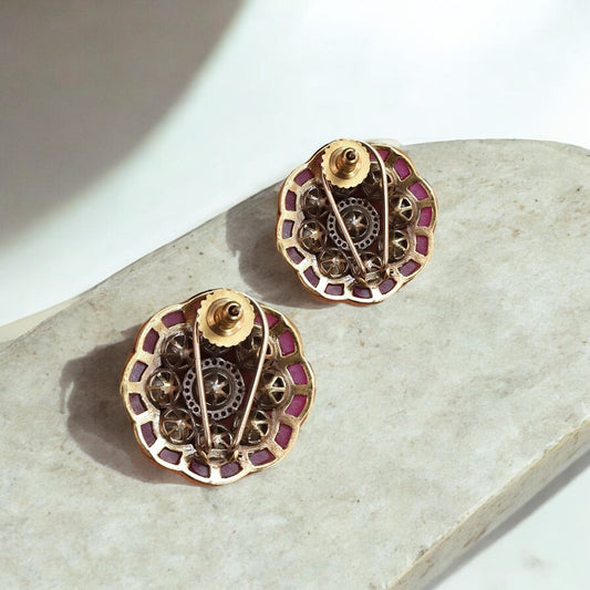 Mossanite Kundan Polki Mint Green Earrings