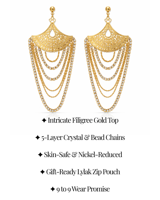 Jali Tassel Drop Earrings