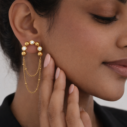 Crystal Loop Chain Earrings