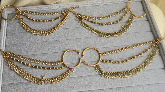 Leher Kanauti with Ear Cuffs