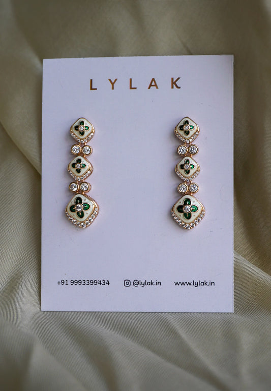 Meenakari Dangler Stud Earrings