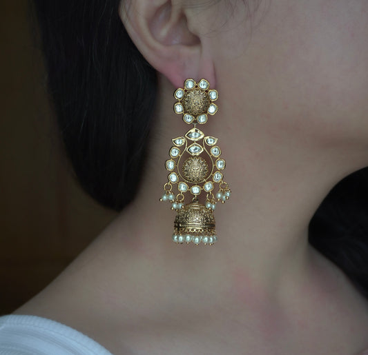 Tara Polki Necklace Set of 3 (Necklace, Earrings & Maang Tikka)