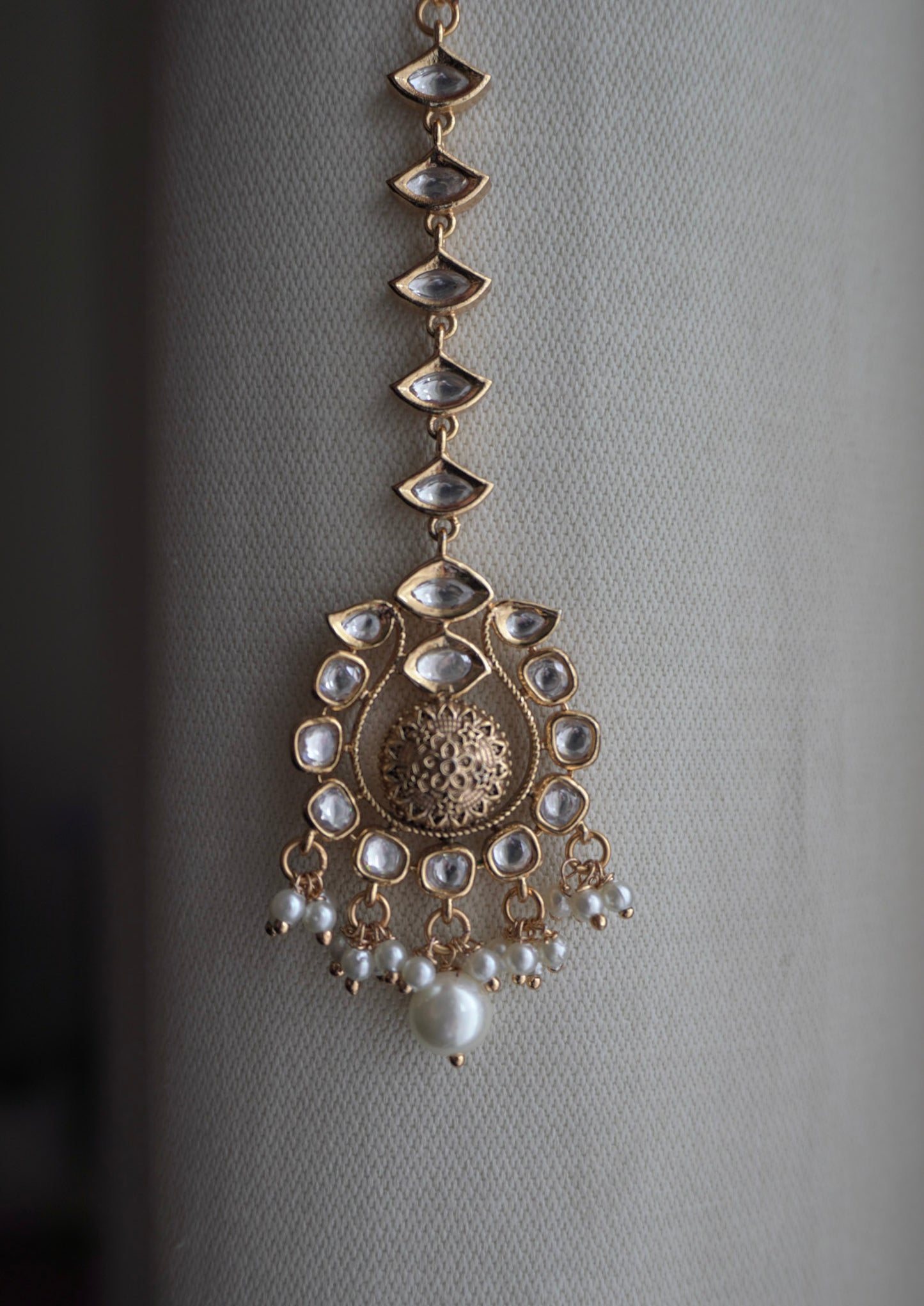 Tara Polki Necklace Set of 3 (Necklace, Earrings & Maang Tikka)