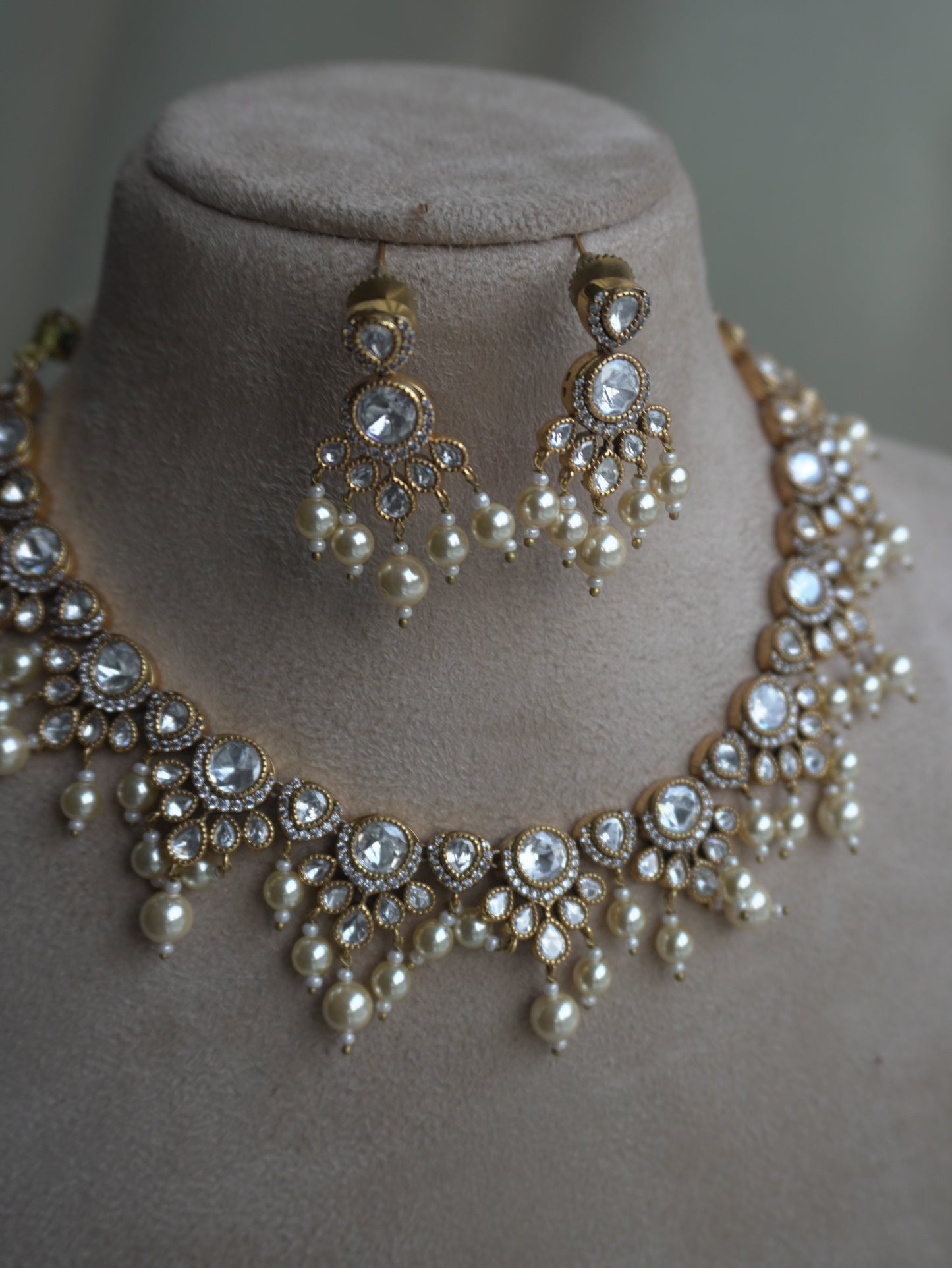 Ridhima Polki Necklace Set (Necklace & Earrings)