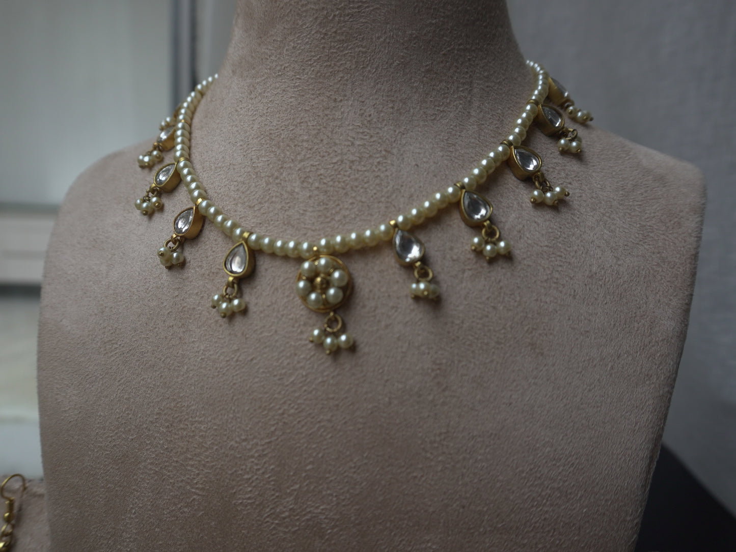 Regalia Pearl & Polki Heritage Necklace Set