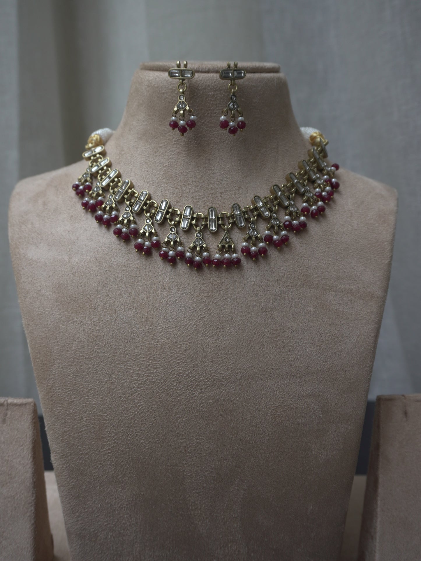 Regalia Antique Polki Ruby Necklace Set