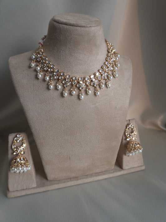 Aadhira Pearl Polki Necklace Set