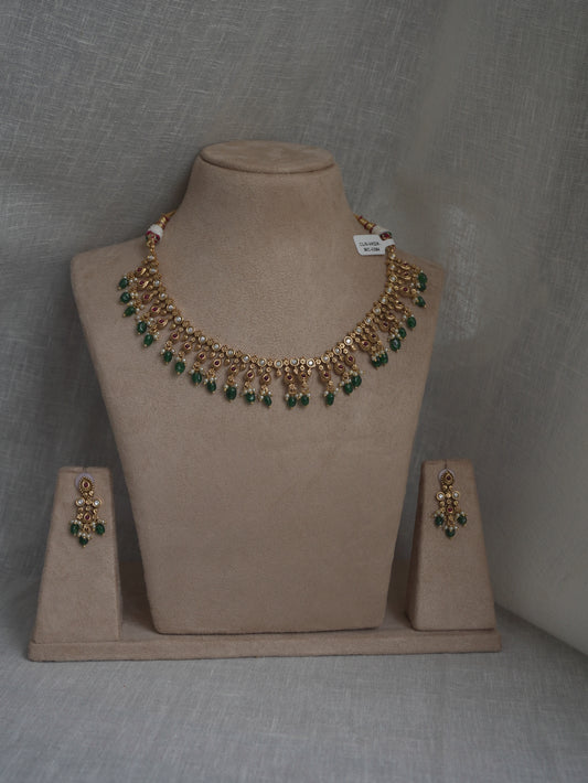 Ruby & Kundan Drop Necklace Set