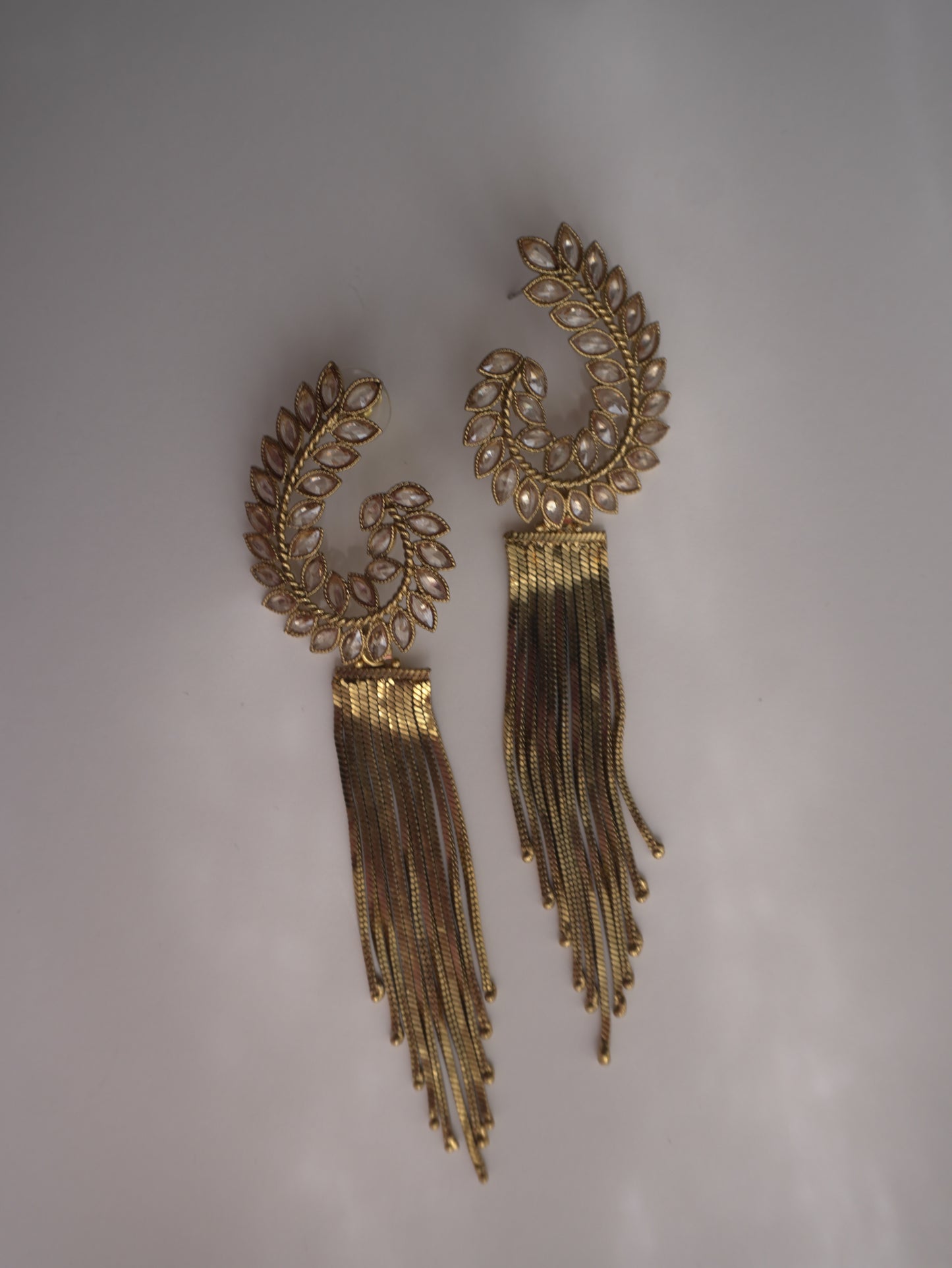 Arohi Leaf Tassel Earrings