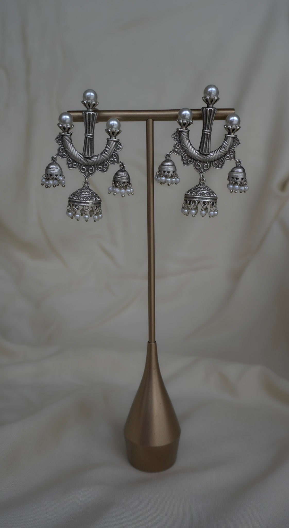 Oxidised Trishul Earrings