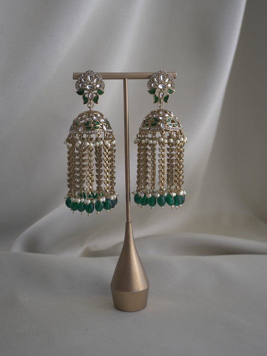 Gul Jhumkas – Floral Tassel Earrings
