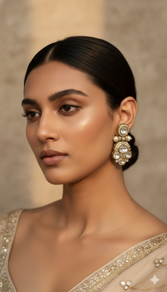 White Amara Festive Earrings
