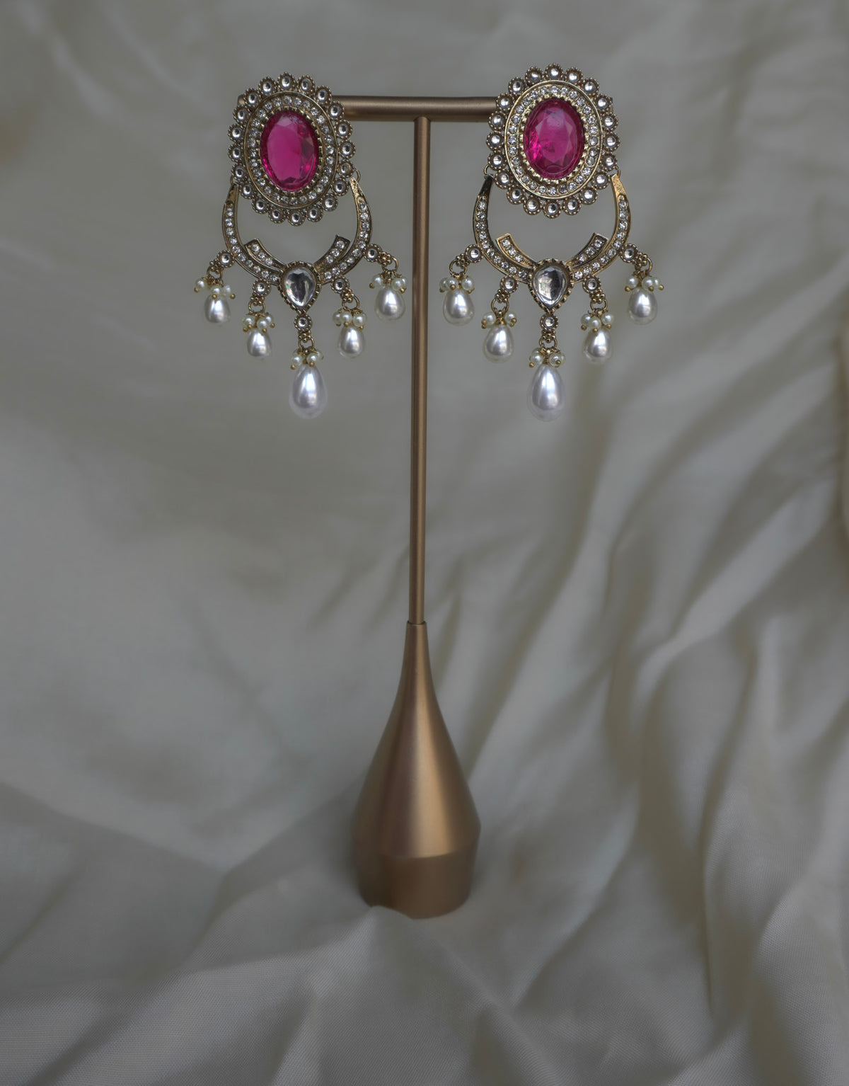 Pink Myra Kundan Earrings