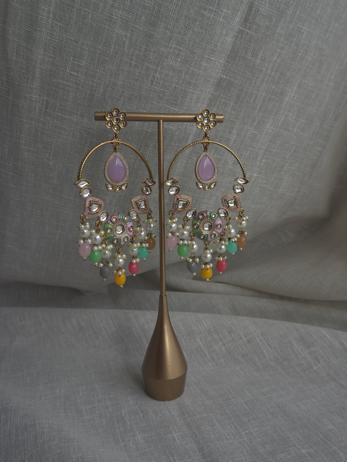 Pastel Chaandbaali Hoop Earrings