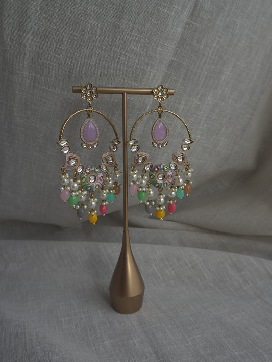 Pastel Chaandbaali Hoop Earrings