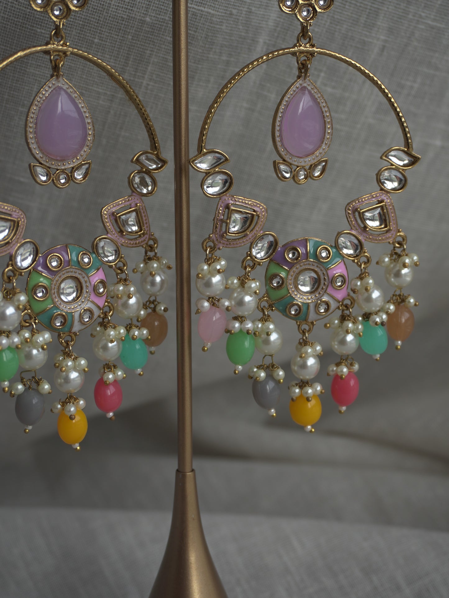 Pastel Chaandbaali Hoop Earrings