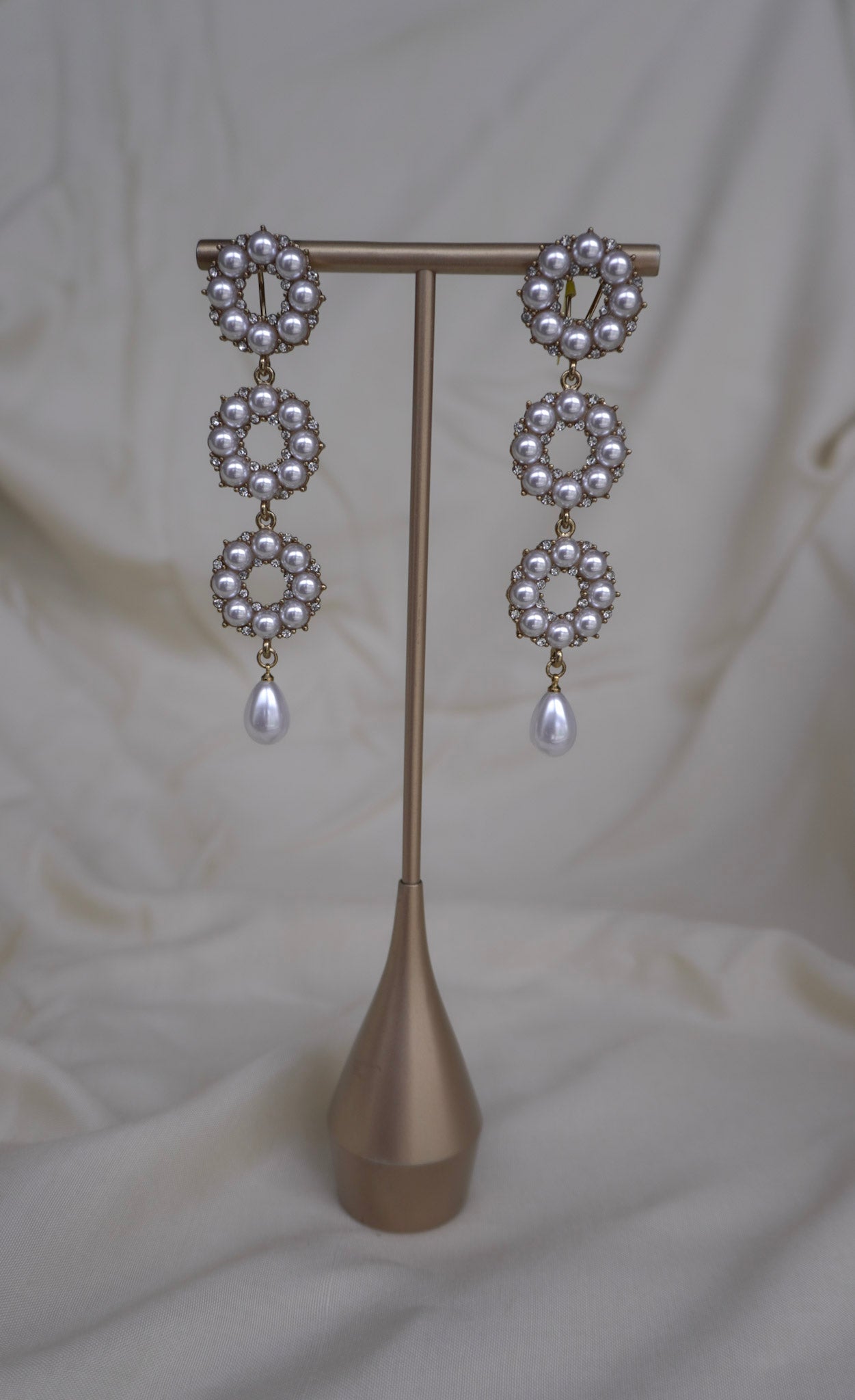 Pearl Triple Layer Earrings