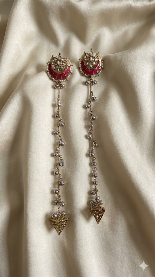 Meenakari Long Tassel Chandbaali
