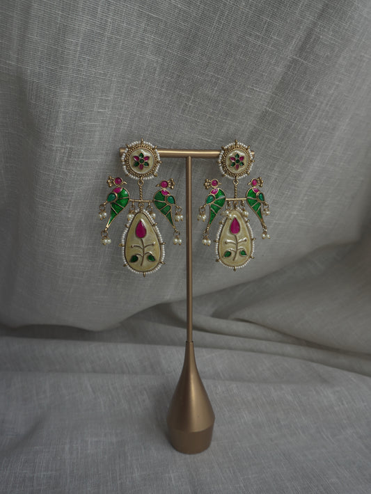 Nayra Parrot Meenakari Earrings