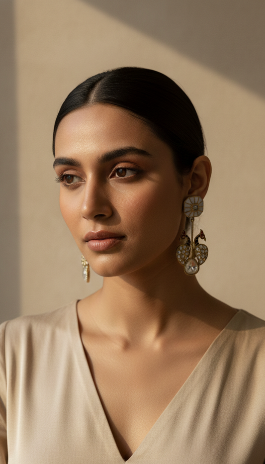 Mayurika Swan Earrings