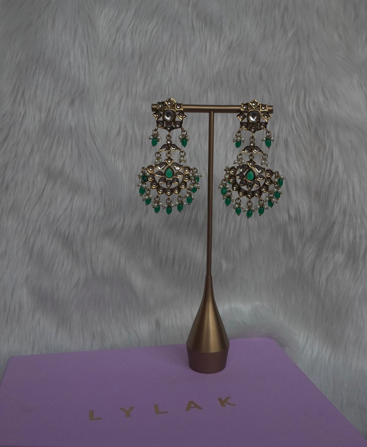 Emerald Kundan Earrings
