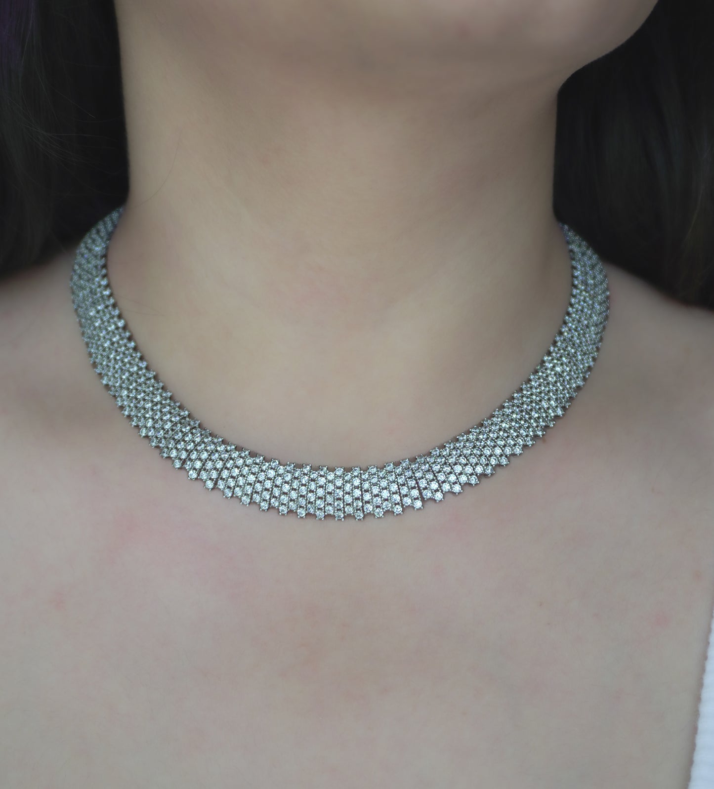 Diamond Hasli Necklace Set (Necklace & Earrings)