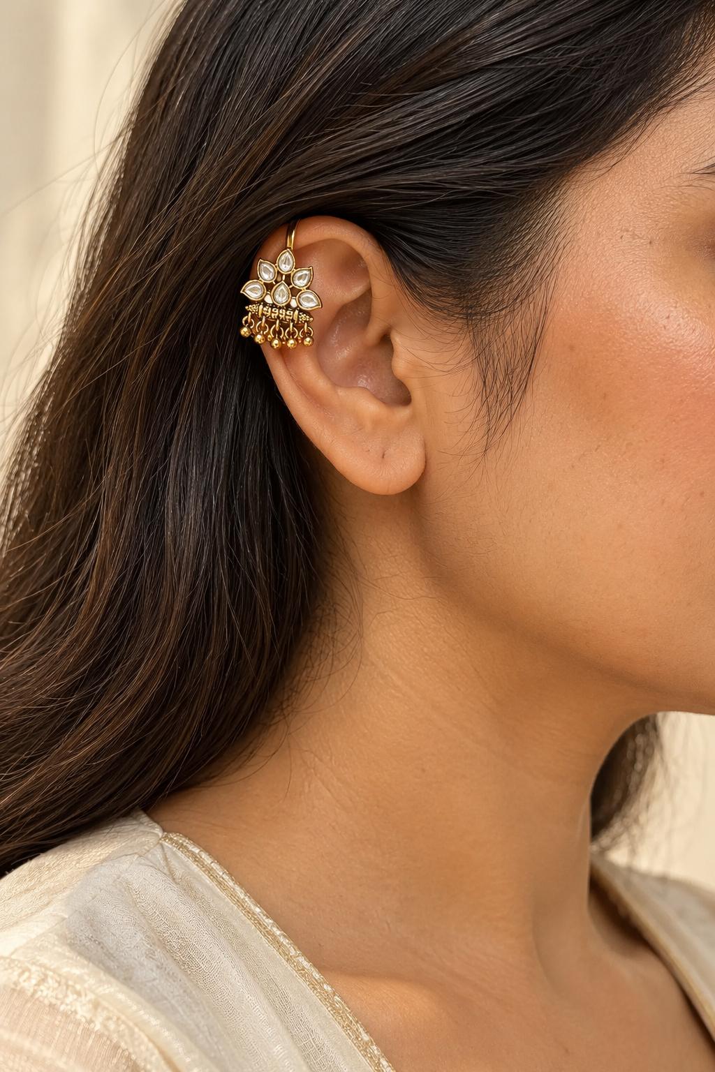 Mogra Kundan Bugadi Earrings