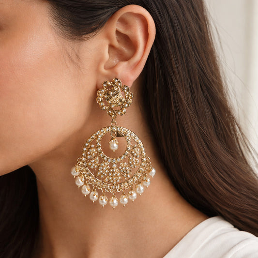 Mahtab Pearl Chandbali Earrings