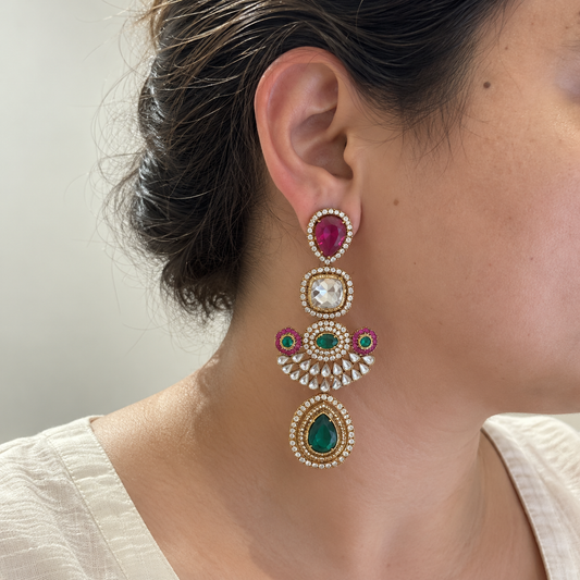 Multicolour Noorani Statement Earrings