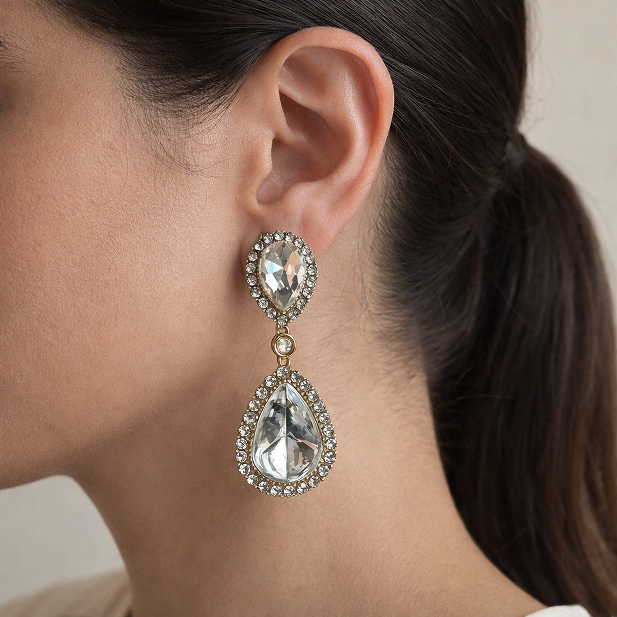 Nihal Crystal Teardrop Earrings