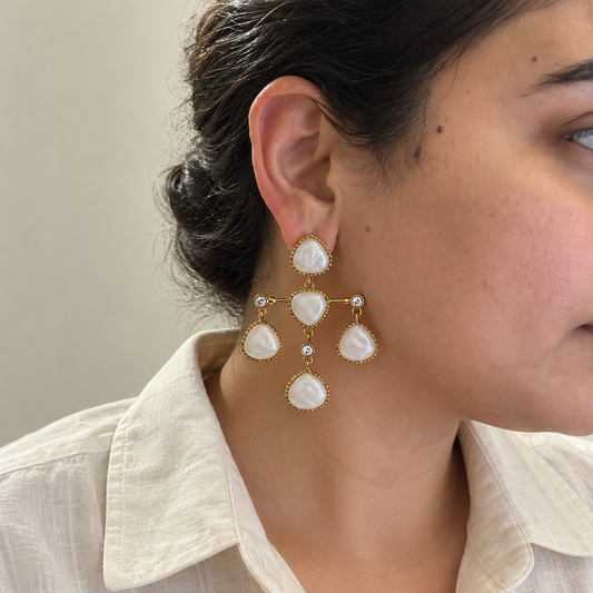 Ines Pearlescent Chandelier Earrings