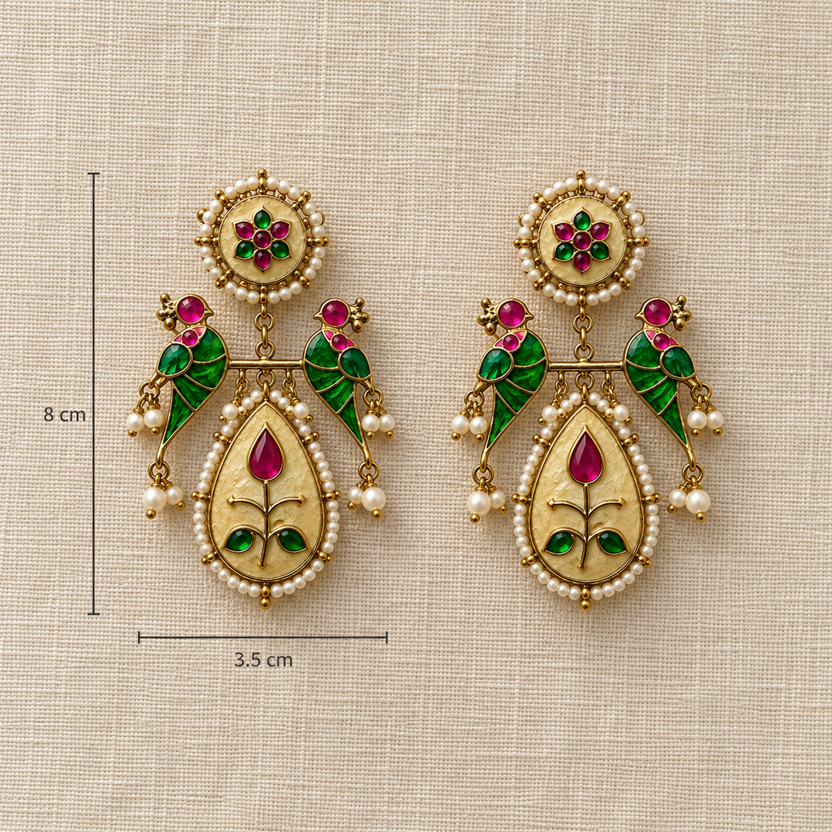 Nayra Parrot Meenakari Earrings