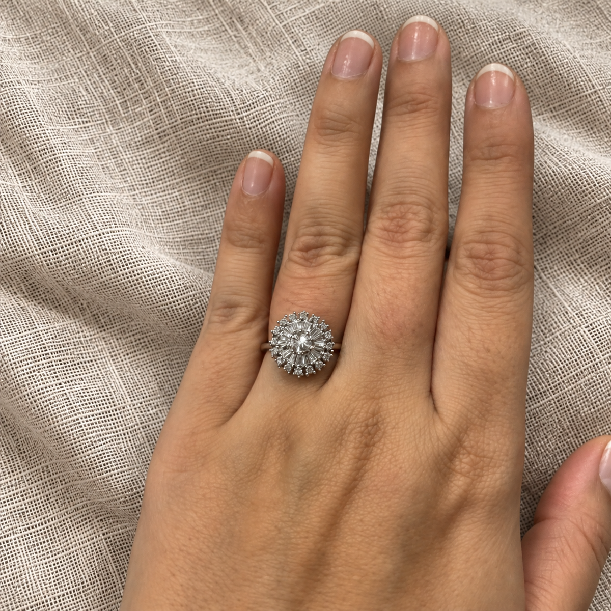Odette Baguette Halo Ring
