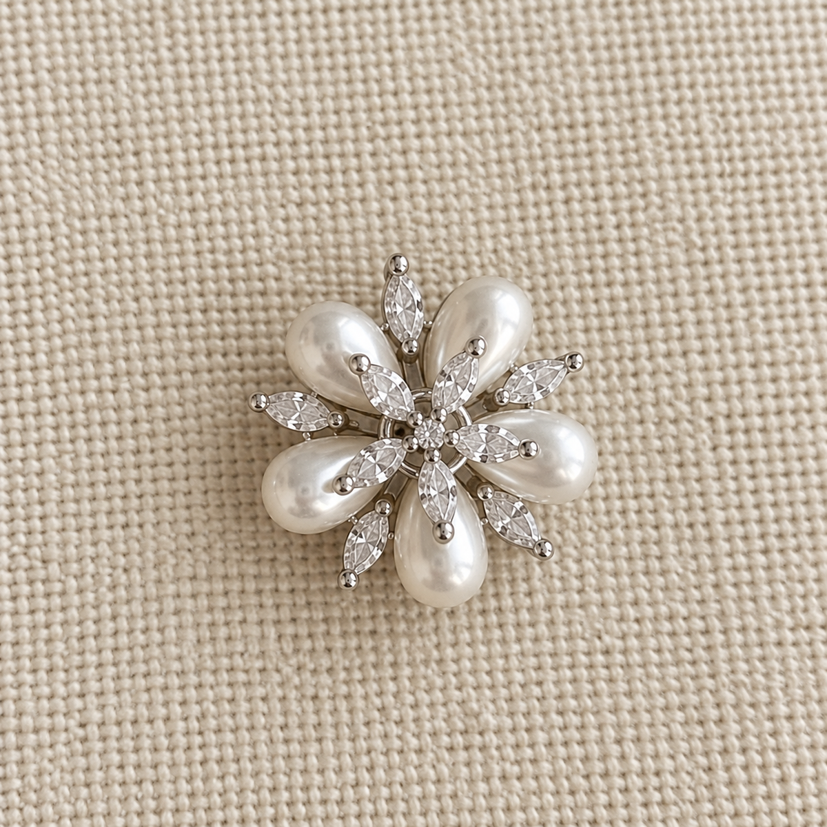 Lily American Diamond Pearl Flower Studs