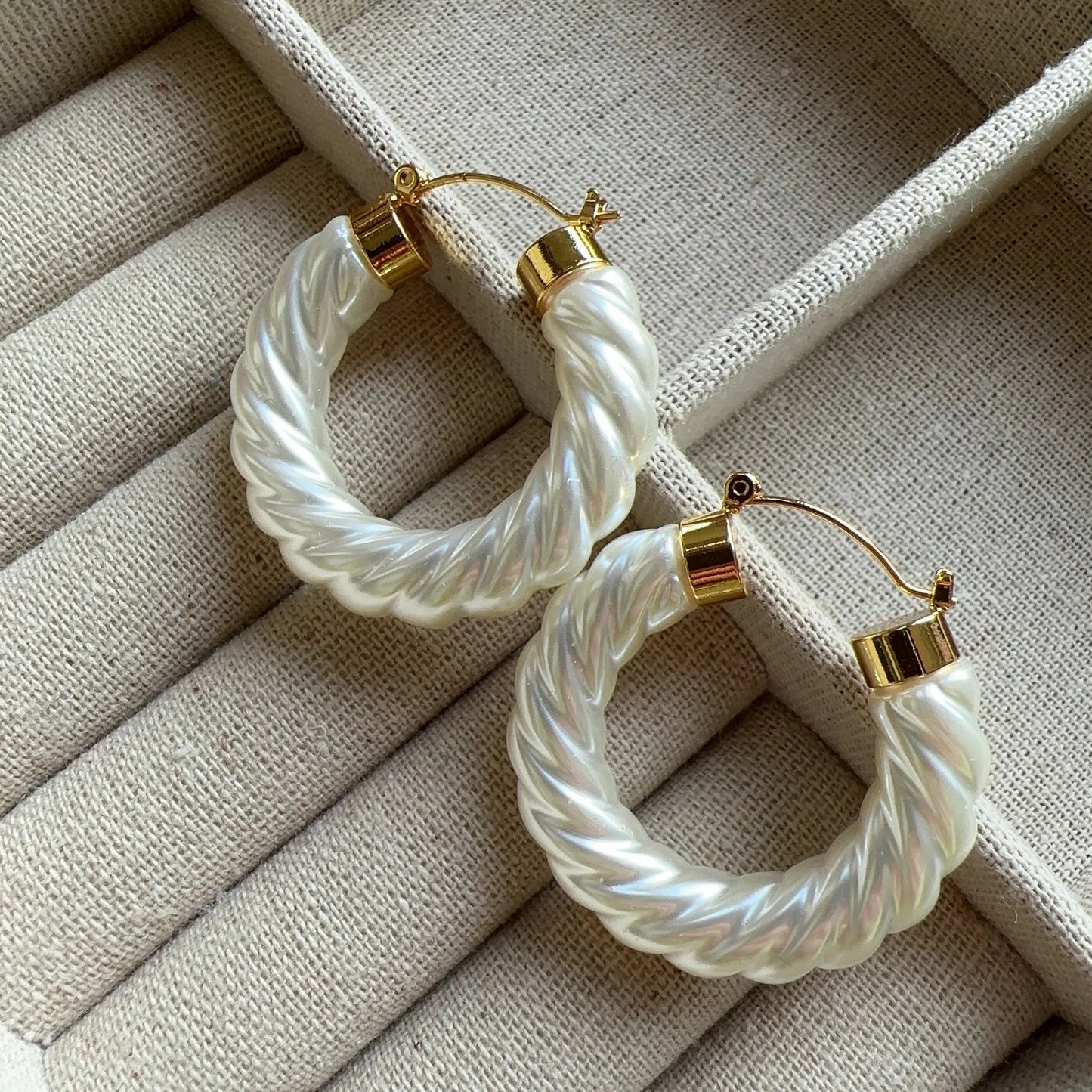 Ivory Hoop Earrings